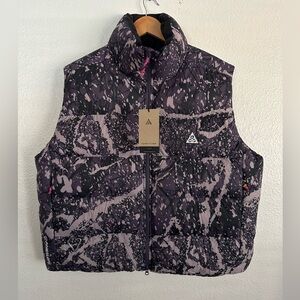 Nike ACG Therma Fit ADV Lunar Lake Puffer Down Camo Vest Jacket Women Size XL